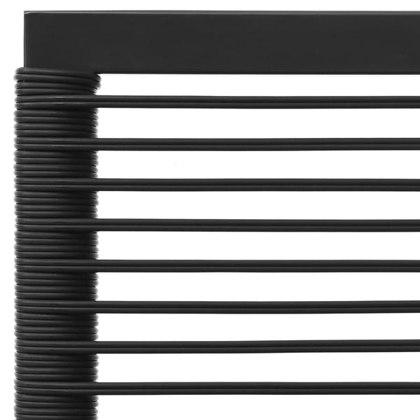 Garten Eckstuhl mit Kissen, Poly Rattan Schwarz/Grau