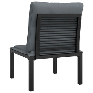 Gartenstuhl mit Kissen, Poly Rattan Schwarz/Grau