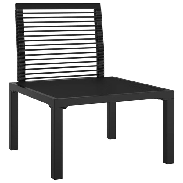 Gartenstuhl mit Kissen, Poly Rattan Schwarz/Grau