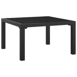 Gartenhocker mit Kissen, Poly Rattan Schwarz/Grau