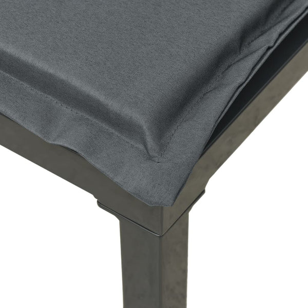 Gartenhocker mit Kissen, Poly Rattan Schwarz/Grau