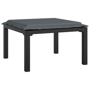 3-tlg. Garten Lounge Set Poly Rattan Schwarz Grau