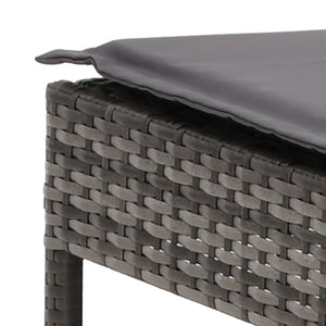 Poly Rattan Sonnenliegen Set mit Tisch Grau