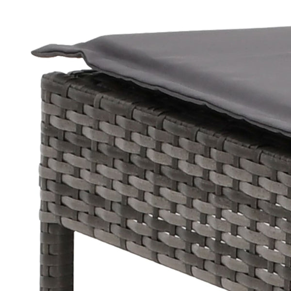 Poly Rattan Sonnenliegen Set mit Tisch Grau