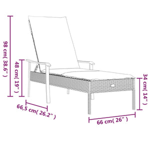 Poly Rattan Sonnenliegen Set mit Tisch Grau