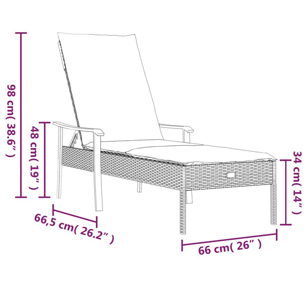 Poly Rattan Sonnenliegen Set mit Tisch Grau