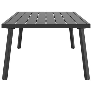 Anthrazitfarbener Garten-Couchtisch aus Stahl