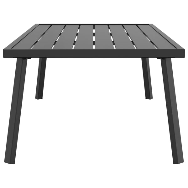 Anthrazitfarbener Garten-Couchtisch aus Stahl