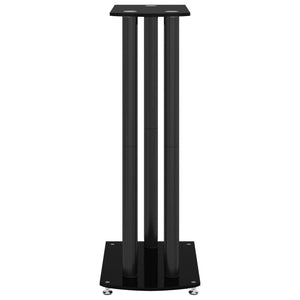 Lautsprecherständer Schwarz Hartglas 2er Set