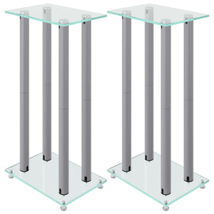 Lautsprecherständer, 2er Set, Silber