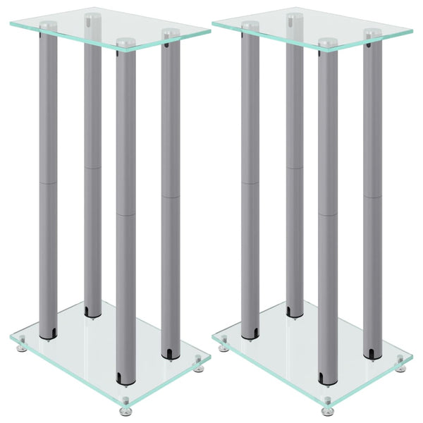 Lautsprecherständer, 2er Set, Silber
