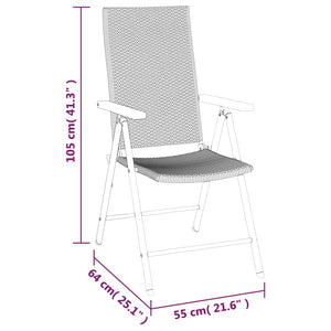 5-tlg. Garten-Essgruppe Schwarz und Braun Poly Rattan