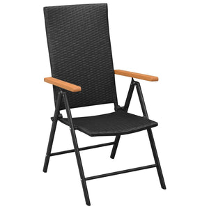vidaXL Ensemble repas de jardin 7 pcs Résine tressée noir et marron