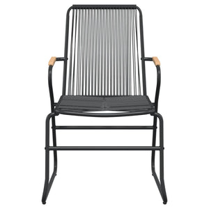 7-tlg. Garten-Essgruppe Schwarz PVC-Rattan