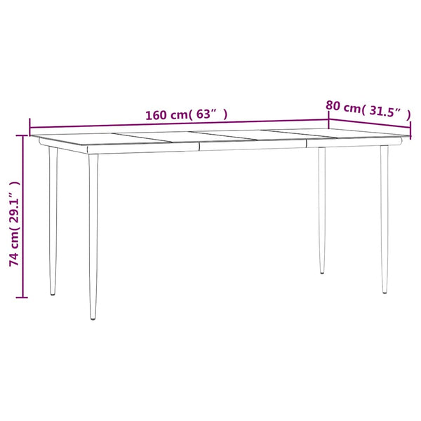 7-tlg. Garten-Essgruppe Grau Poly Rattan