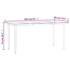 5-tlg. Garten-Essgruppe mit Kissen Anthrazit Poly Rattan