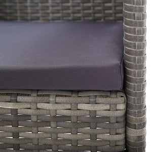 7-tlg. Garten-Essgruppe mit Kissen Anthrazit Poly Rattan