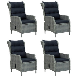 5-tlg. Garten-Essgruppe Hellgrau Poly Rattan