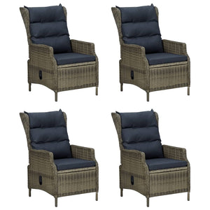 5-tlg. Garten-Essgruppe Braun Poly Rattan