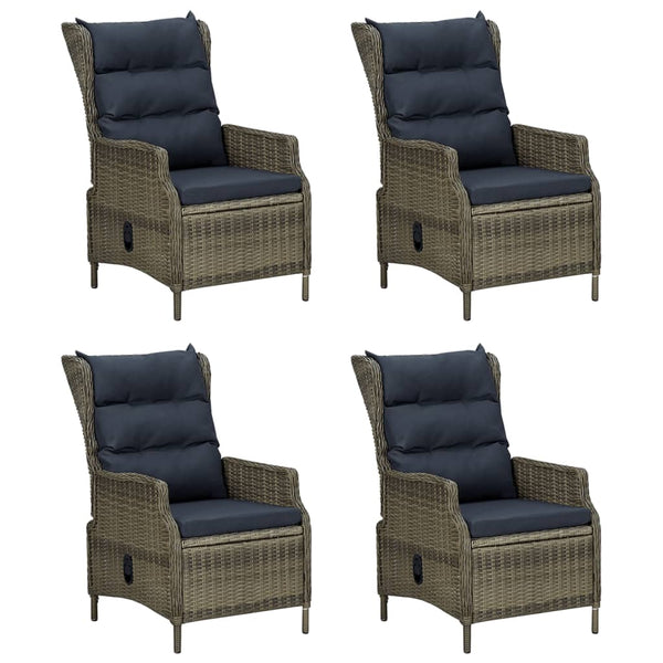 5-tlg. Garten-Essgruppe Braun Poly Rattan