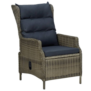 5-tlg. Garten-Essgruppe Braun Poly Rattan