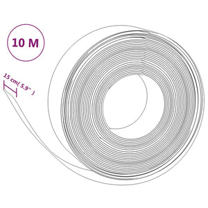 Rasenkante Grau 10 m 15 cm Polyethylen