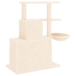 Kratzbaum mit Sisal-Kratzsäulen Creme 83 cm