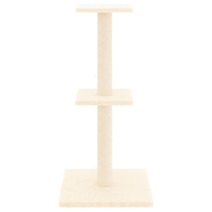 Kratzbaum mit Sisal-Kratzsäulen Creme 73 cm