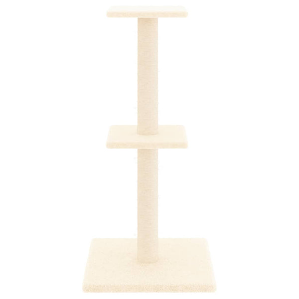 Kratzbaum mit Sisal-Kratzsäulen Creme 73 cm