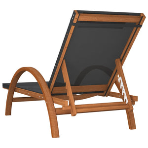 vidaXL Chaise longue avec coussin Gris Textilène et Bois massif de peuplier