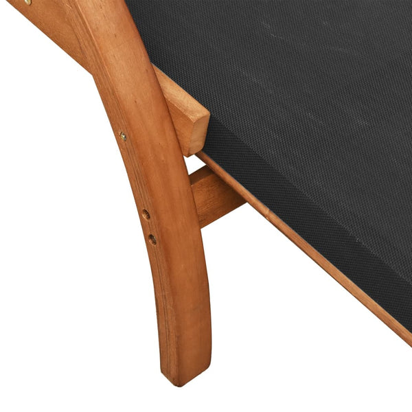 vidaXL Chaise longue avec coussin Gris Textilène et Bois massif de peuplier