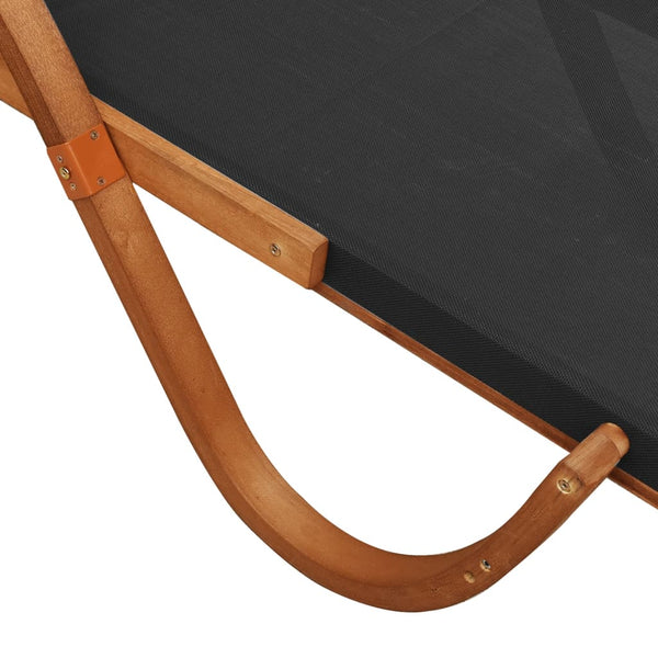vidaXL Chaise longue avec coussin Gris Textilène et Bois massif de peuplier