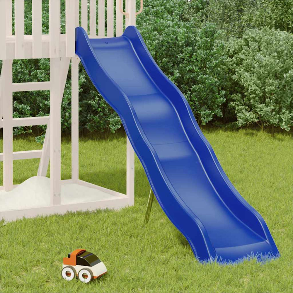 vidaXL Toboggan pour Enfants Bleu 210x40 cm Polypropylène