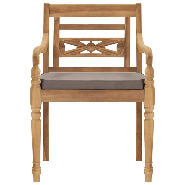 vidaXL Salon de jardin à dîner 9 pcs avec coussins gris foncé, bois de teck massif