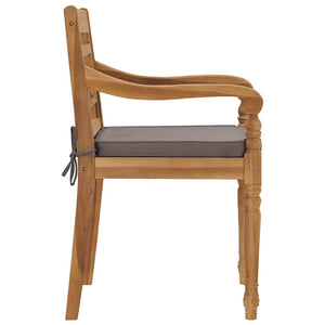 vidaXL Salon de jardin à dîner 9 pcs avec coussins gris foncé, bois de teck massif