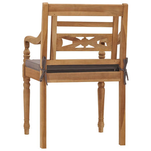 vidaXL Salon de jardin à dîner 9 pcs avec coussins gris foncé, bois de teck massif