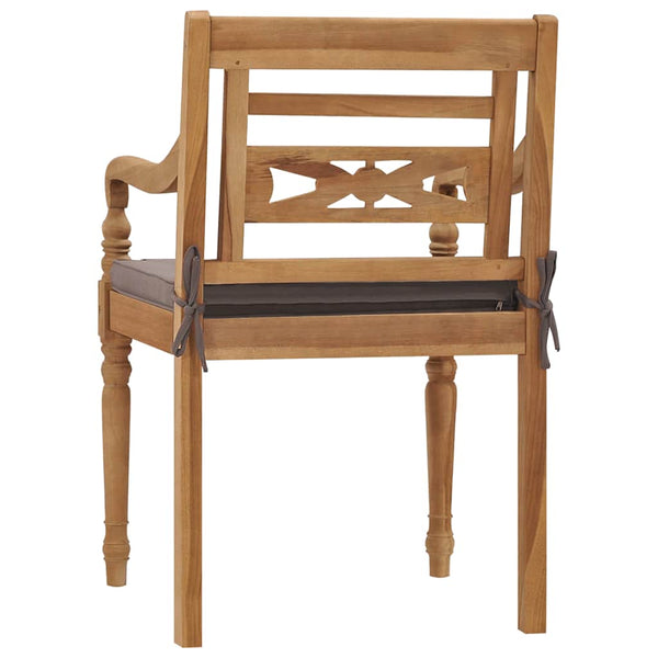 vidaXL Salon de jardin à dîner 9 pcs avec coussins gris foncé, bois de teck massif