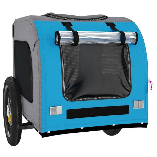 Hunde-Fahrradanhänger Blau & Grau