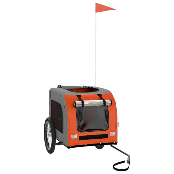 Hunde Fahrradanhänger - Orange & Grau