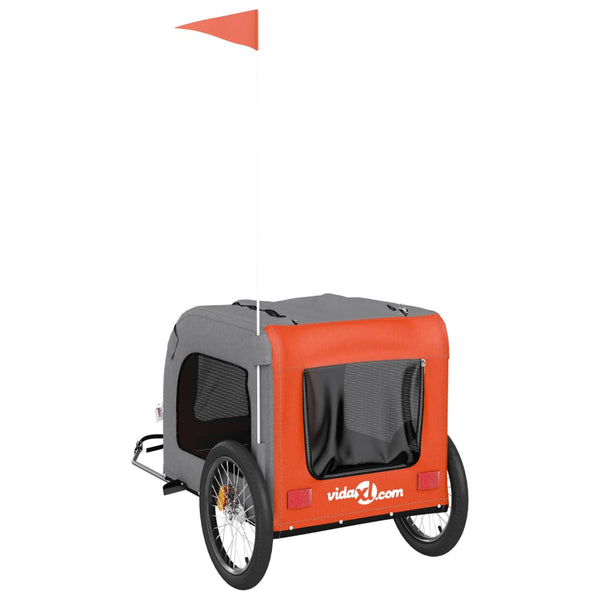 Hunde Fahrradanhänger - Orange & Grau