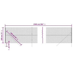 Maschendrahtzaun Grün 1,8x25 m