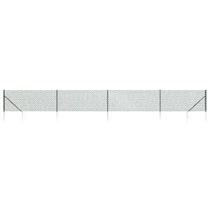 Maschendrahtzaun mit Bodenhülsen Grün 0,8x10 m