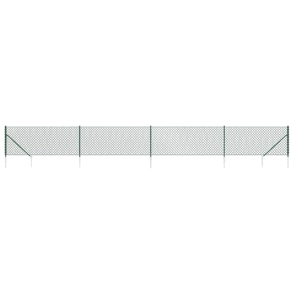 Maschendrahtzaun mit Bodenhülsen Grün 1x10 m