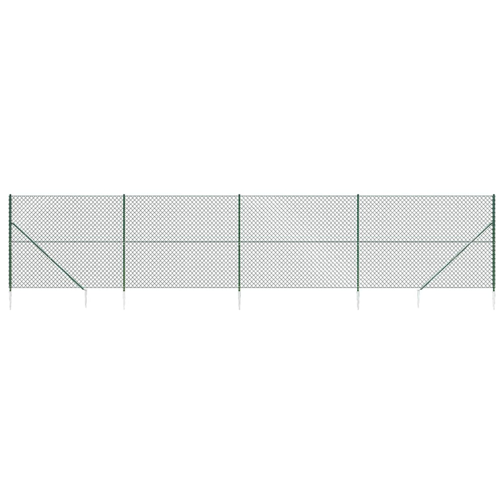 Maschendrahtzaun mit Bodenhülsen Grün 1,4x10 m