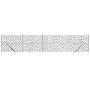 Maschendrahtzaun mit Bodenhülsen Grün 1,4x10 m