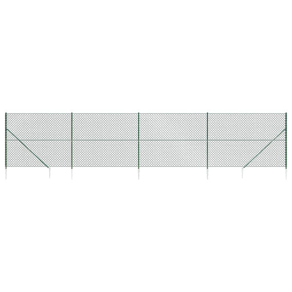Maschendrahtzaun mit Bodenhülsen Grün 1,4x10 m