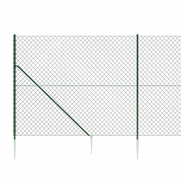 Maschendrahtzaun mit Bodenhülsen Grün 1,4x10 m