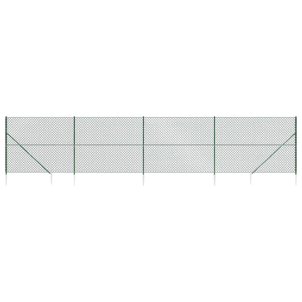 Maschendrahtzaun mit Bodenhülsen Grün 1,6x10 m