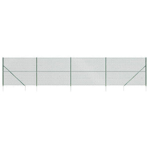 Maschendrahtzaun mit Bodenhülsen Grün 1,6x10 m