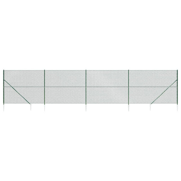 Maschendrahtzaun mit Bodenhülsen Grün 1,6x10 m